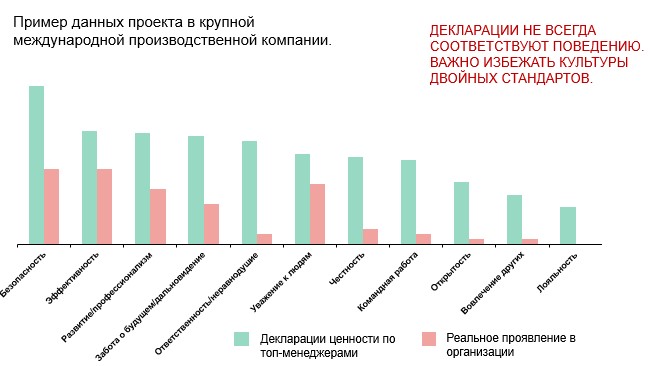 Пример данных проекта в крупной международной производственной компании